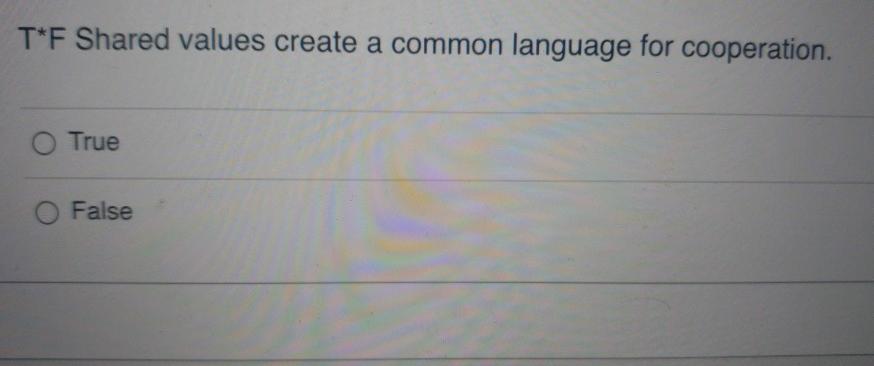 T*F Shared values create a common language for