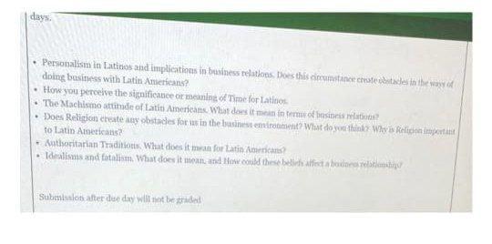 days. Personalism in Latinos and implications in