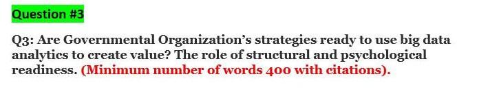 Q3: Are Governmental Organization's strategies