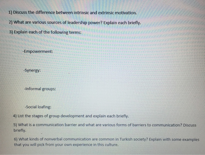 1) Discuss the difference between intrinsic and