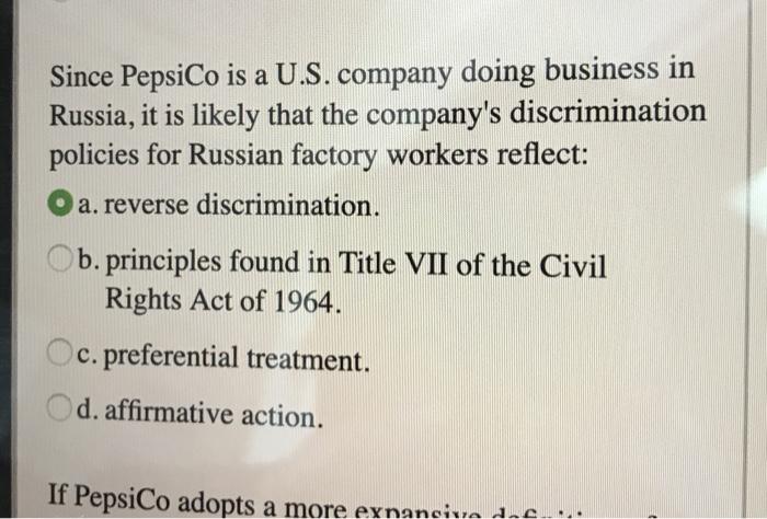 Since PepsiCo is a U.S. company doing business in