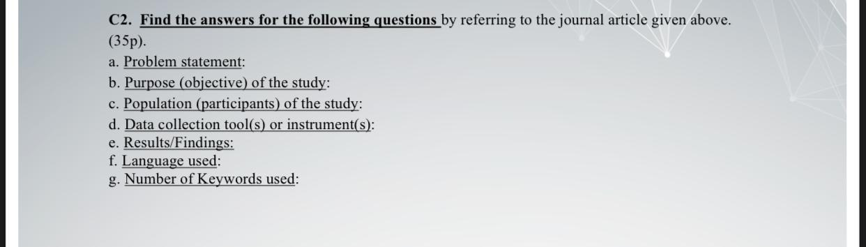 C. Read the Abstract below and answer the
