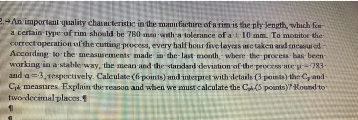 2.- An'important quality characteristic in the