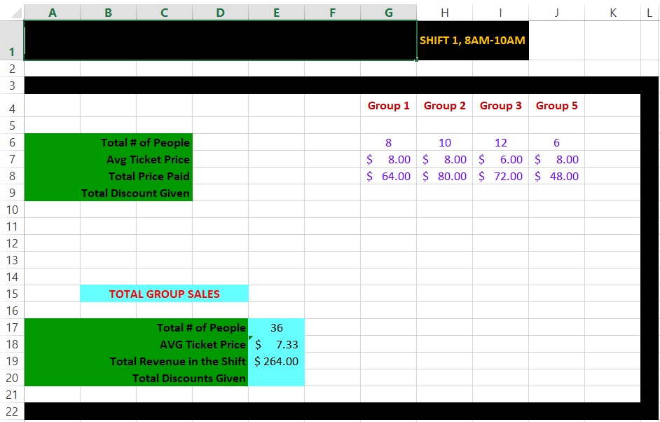 Need an EXCEL FORMLA for the Total discounts