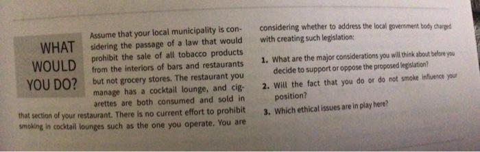 considering whether to address the local