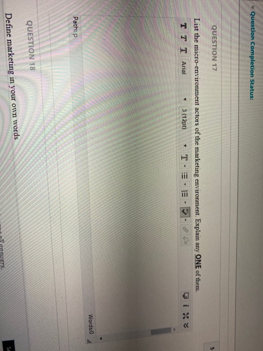 Question Completion Status: QUESTION 17 5 List