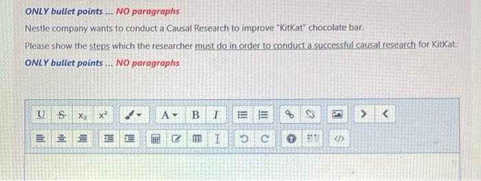 ONLY bullet points ... NO paragraphs Nestle