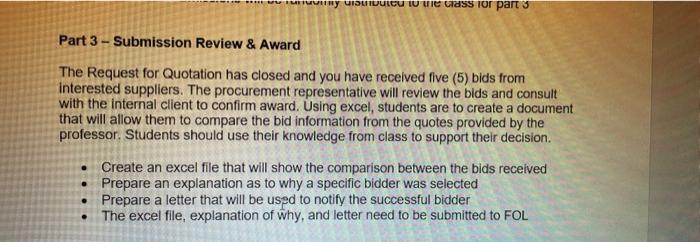 Part 3 - Submission Review \& Award The Request