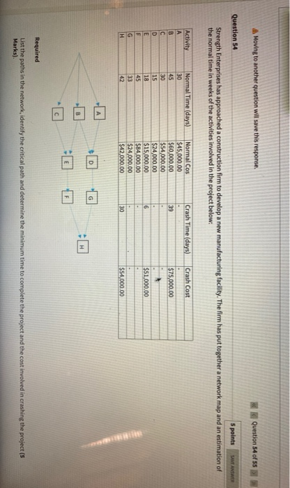 Moving to another question will save this