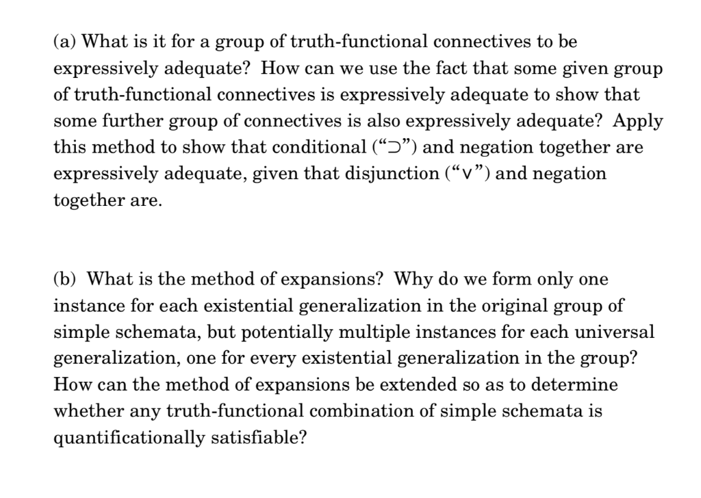 (a) What is it for a group of truth-functional