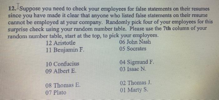 12. I suppose you need to check your employees