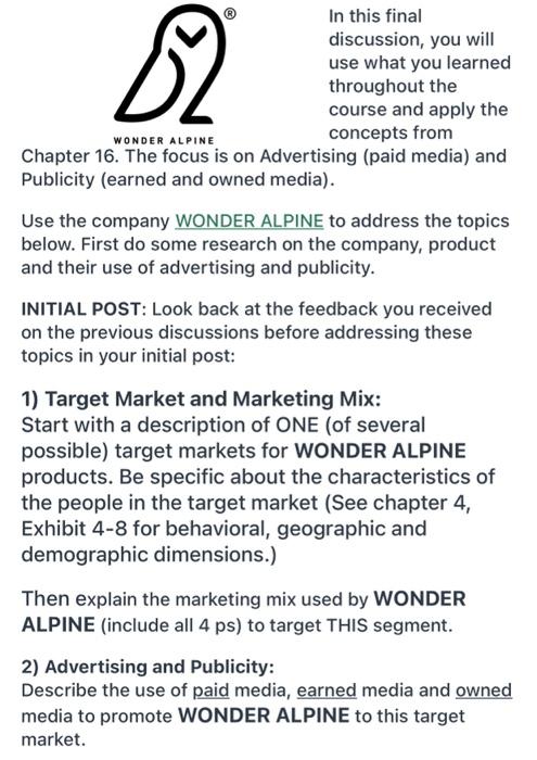 82 In this final discussion, you will use what