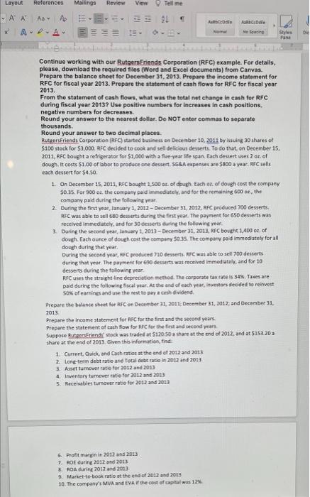 Layout References Mailings Review View Tell me ~