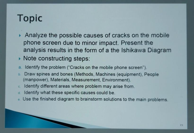 Basic Quality control Tools Topic Analyze the