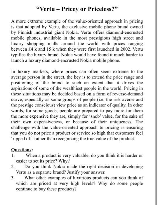 marketing Vertu - Pricey or Priceless? A more