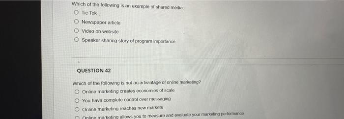 Which of the following is an example of shared