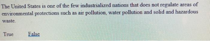 The United States is one of the few