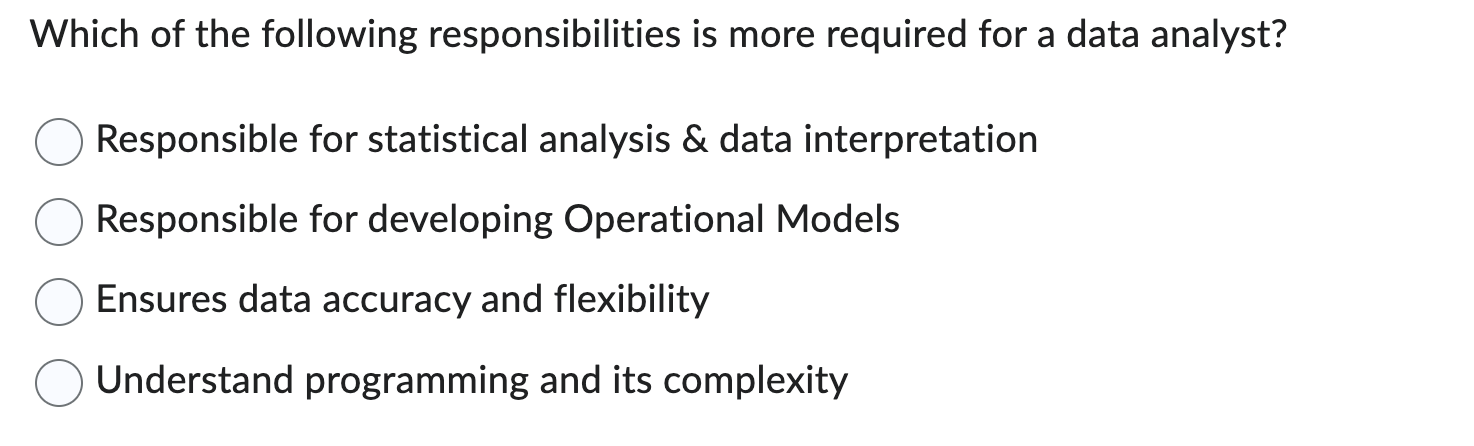 Which of the following responsibilities is more