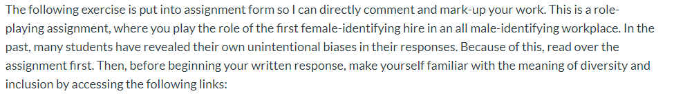 The following exercise is put into assignment