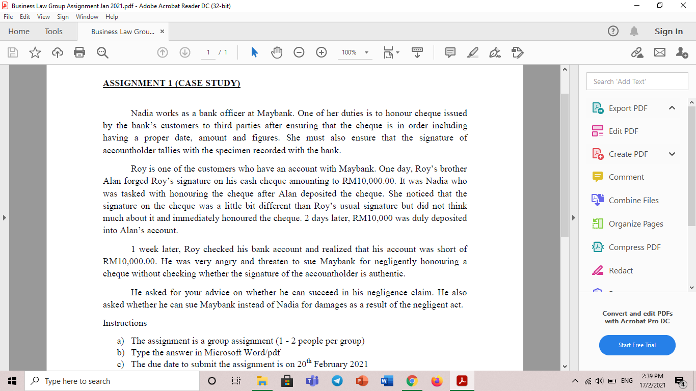 - x A Business Law Group Assignment Jan 2021.pdf