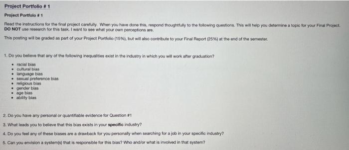 Project Portfolio #1 Project Portfolo #1 Road the