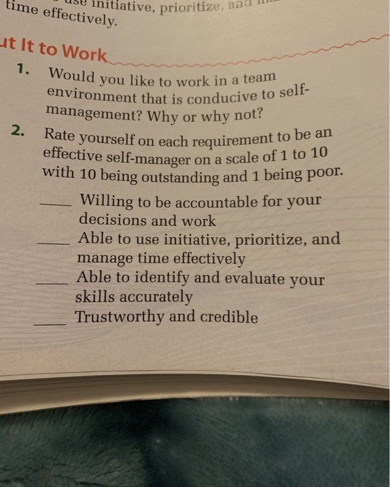 time effectively. USU initiative, prioritize, and