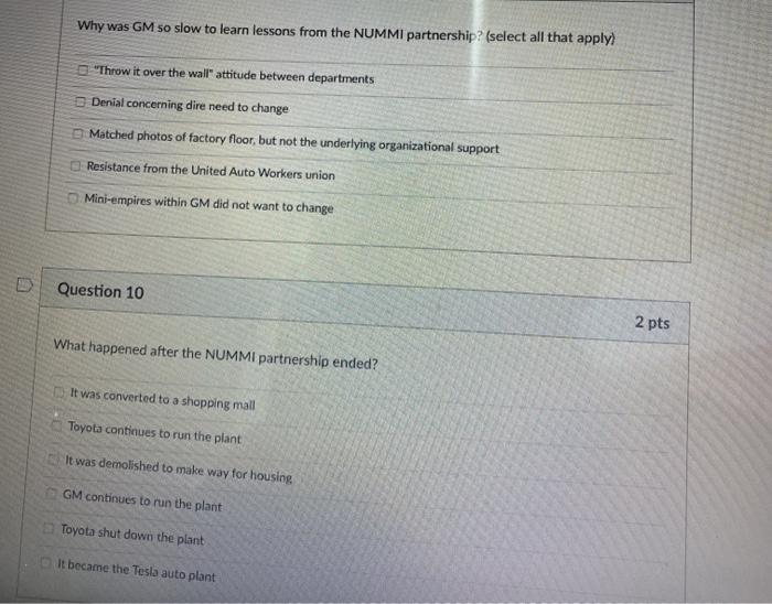 Thank you. Why was GM so slow to learn lessons