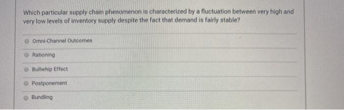Which particular supply chain phenomenon is