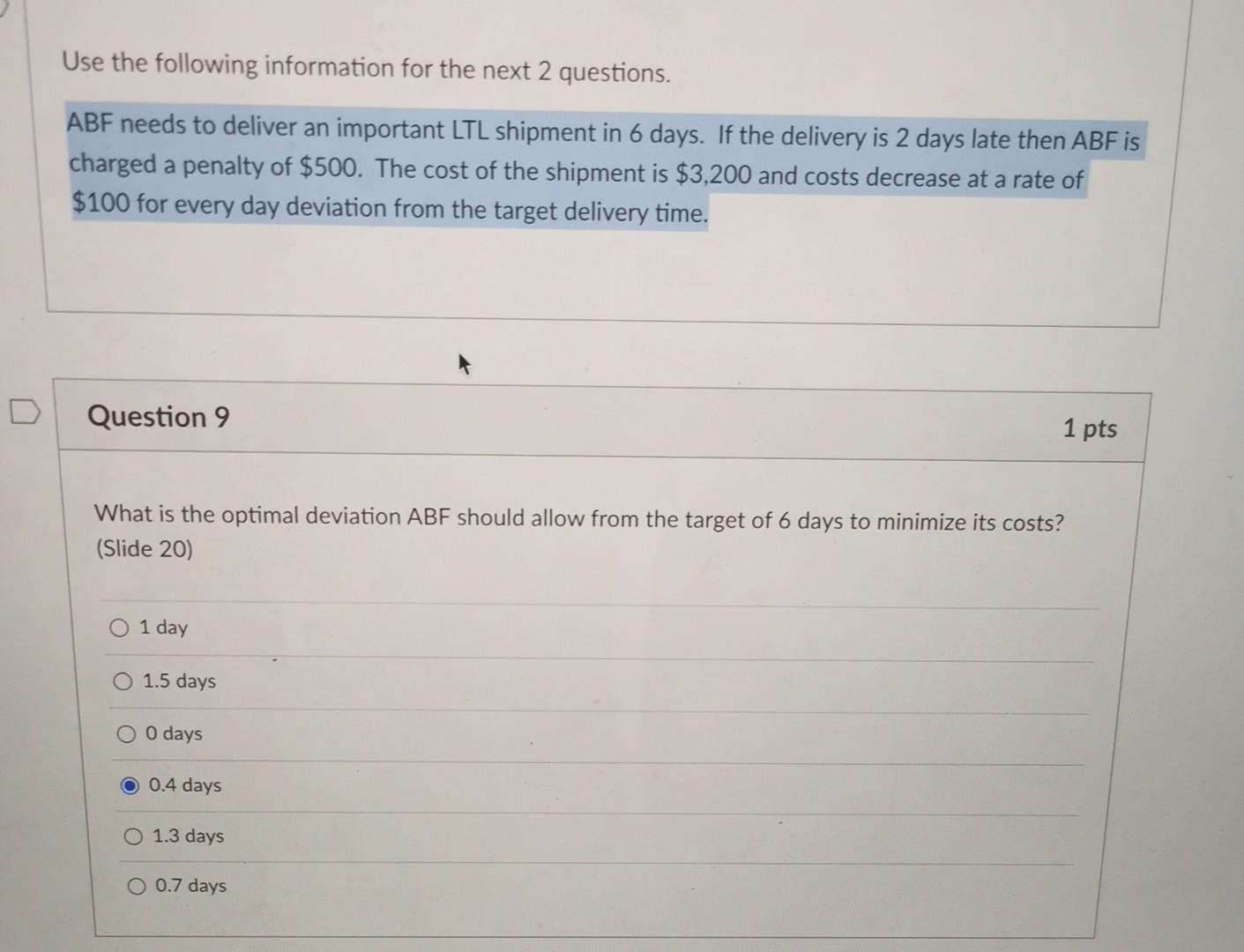 Use the following information for the next 2