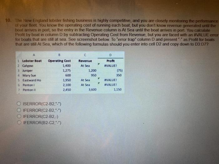 10. The New England lobster fishing business is