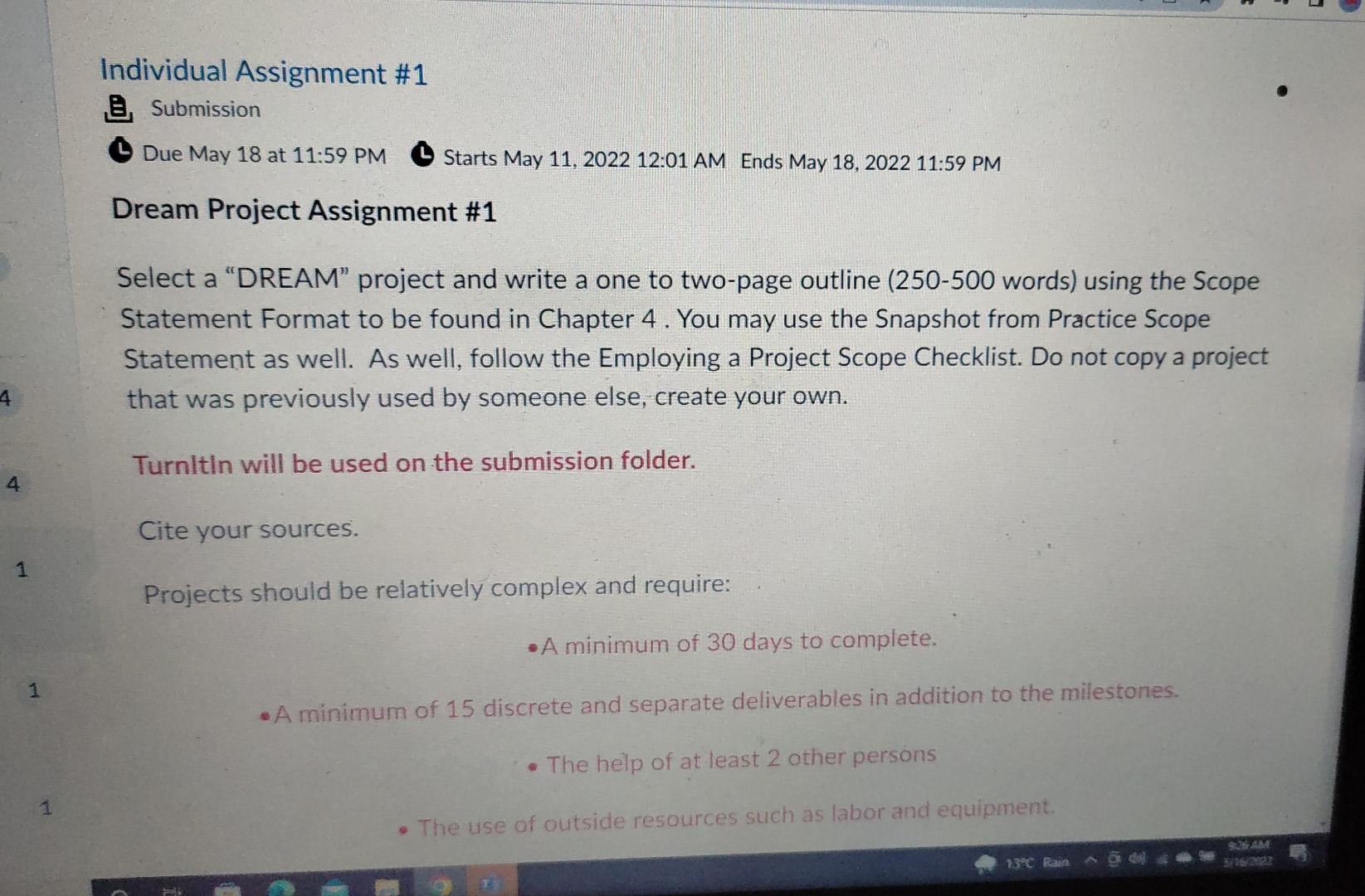 This a assignment of Project Management so please