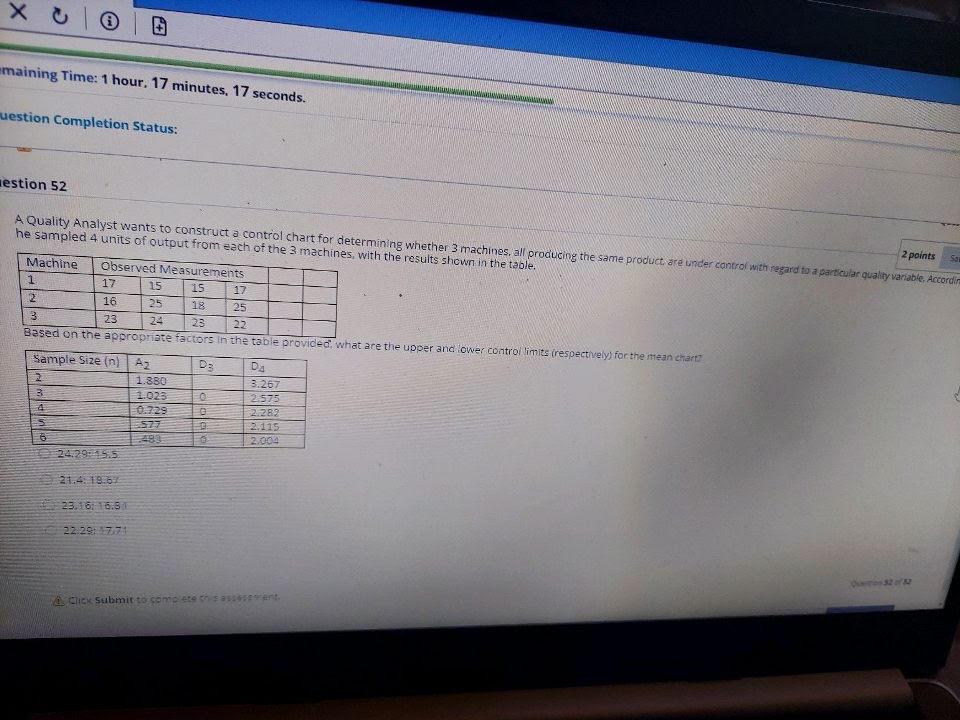 emaining Time: 1 hour, 17 minutes, 17 seconds.