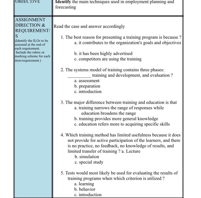 BJECTIVE Identify the main techniques used in