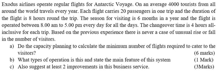 same every days Exodus airlines operate regular