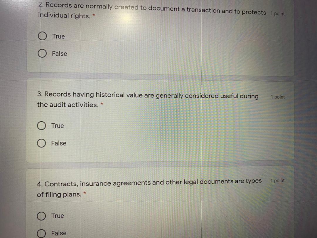 2. Records are normally created to document a