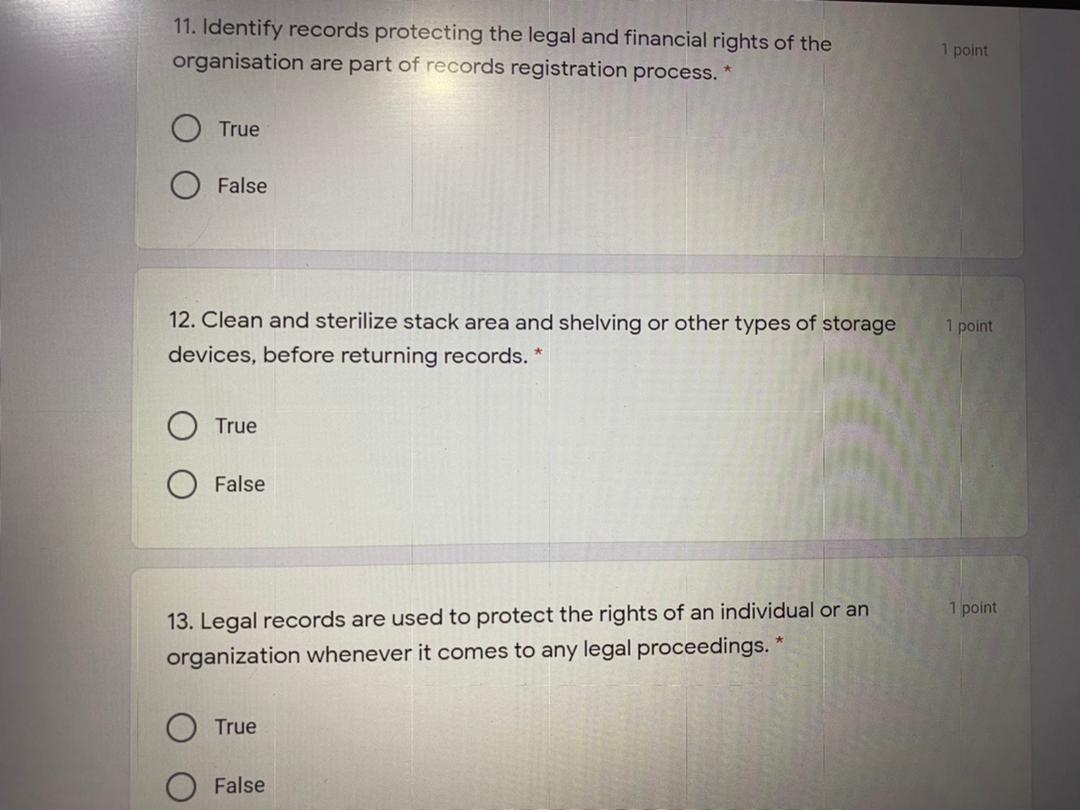 2. Records are normally created to document a