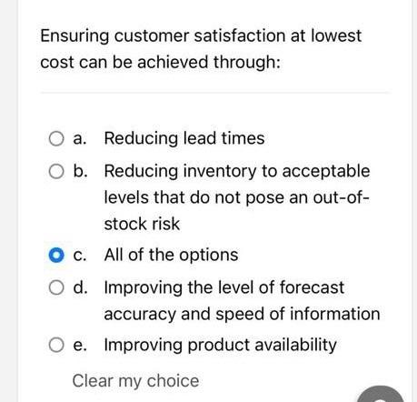 Ensuring customer satisfaction at lowest cost can