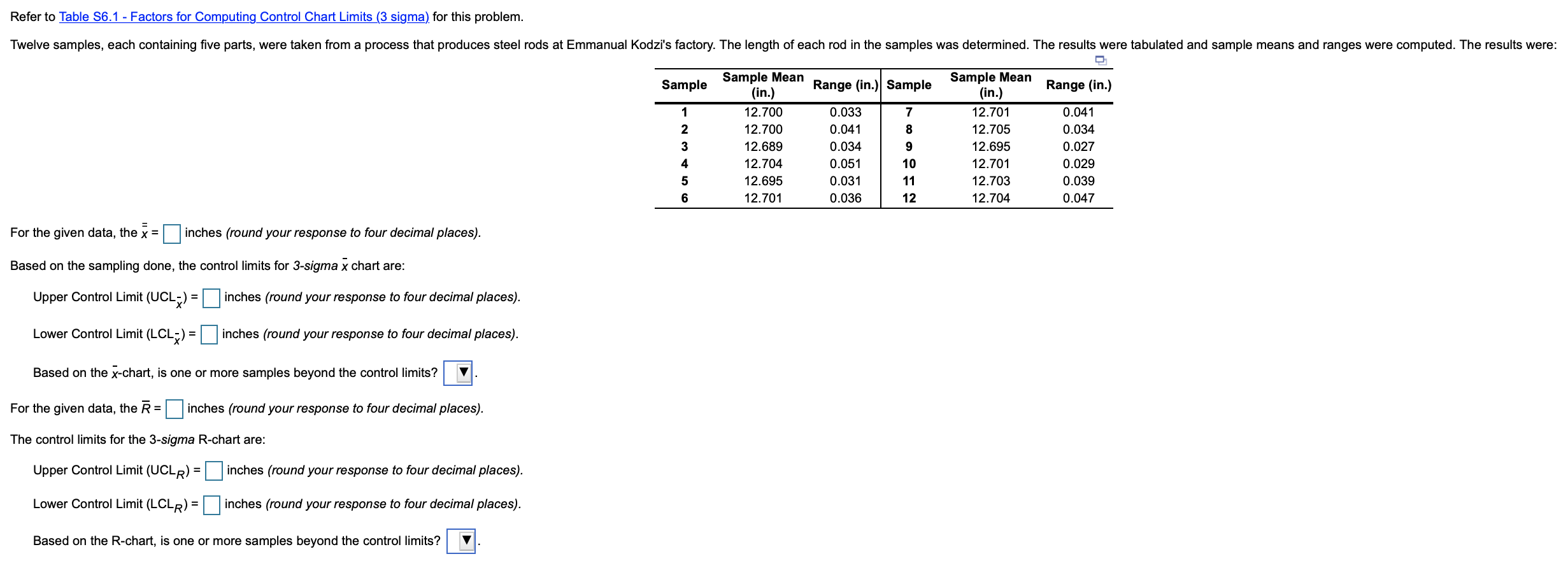 efer to Table S6.1 - Factors for Computing