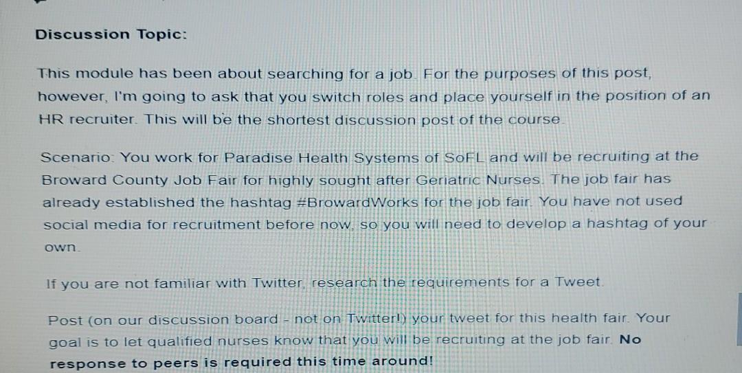 Discussion Topic: This module has been about