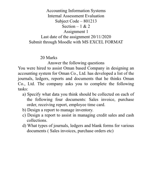 Accounting Information Systems Internal