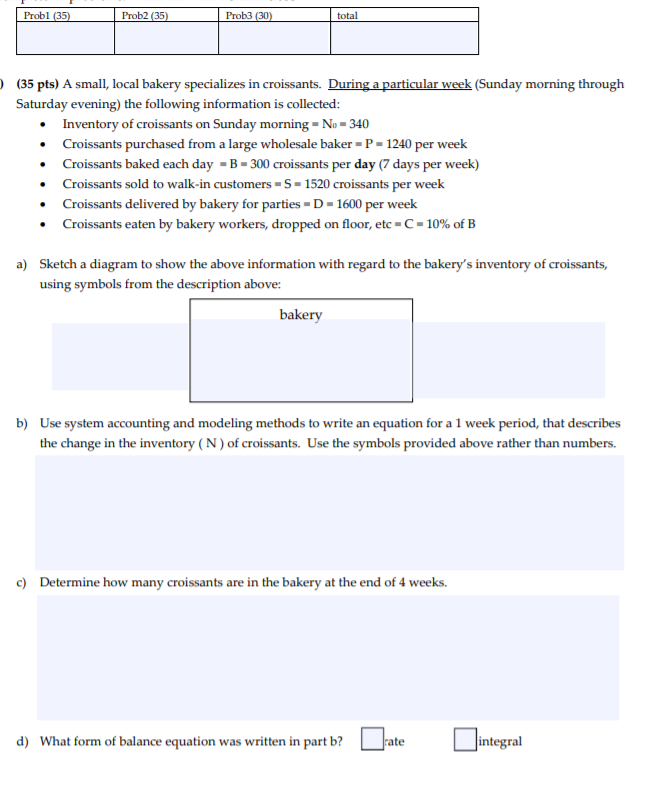 Probl (35) Prob2 (35) Prob3 (30) total (35 pts) A