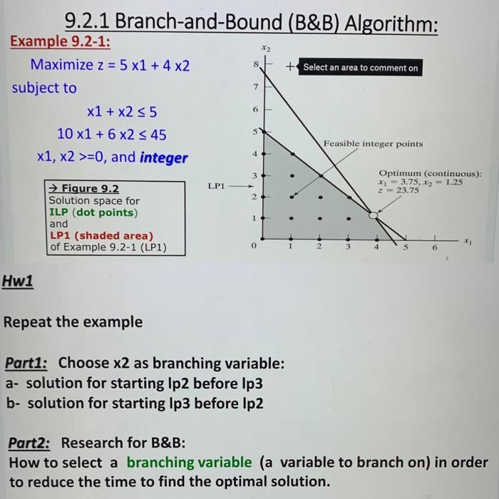 7 6 9.2.1 Branch-and-Bound (B&B) Algorithm: