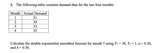 By hand using a calculator. 8. The following