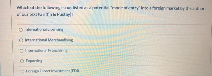 Which of the following is not listed as a