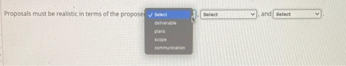 Proposals must be realistic in terms of the