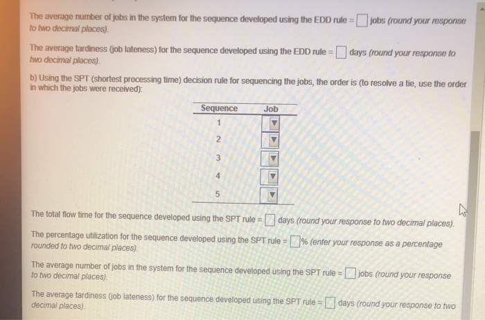 The following jobs are waiting to be processed at