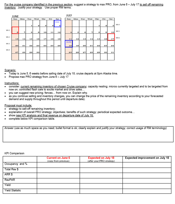 For the cruise company identified in the previous