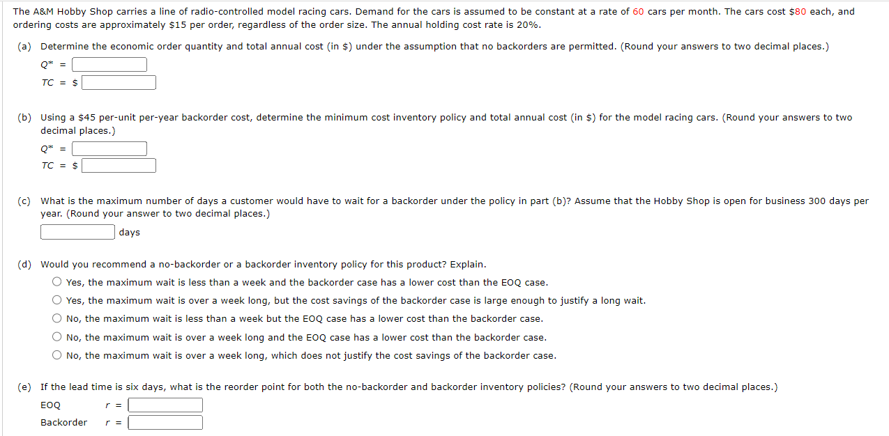 The A&M Hobby Shop carries a line of