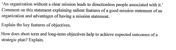 'An organization without a clear mission leads to