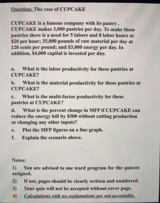 Question: The case of CUPCAKE CUPCAKE is a famous